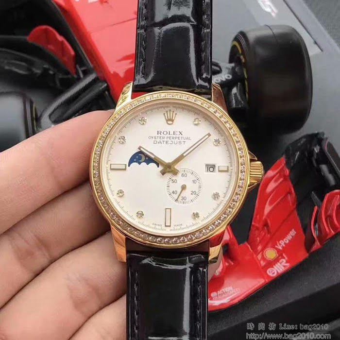 ROLEX勞力士 2019鼎力推薦 最新款勞力士 月相系列 九字位日月星辰功能 三度防水性能 透底 男士腕表  wssb4982